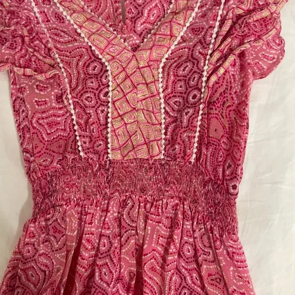 Poupette St. Barth Pink Ruffled Smocked Sundress. Kids, girls 4T